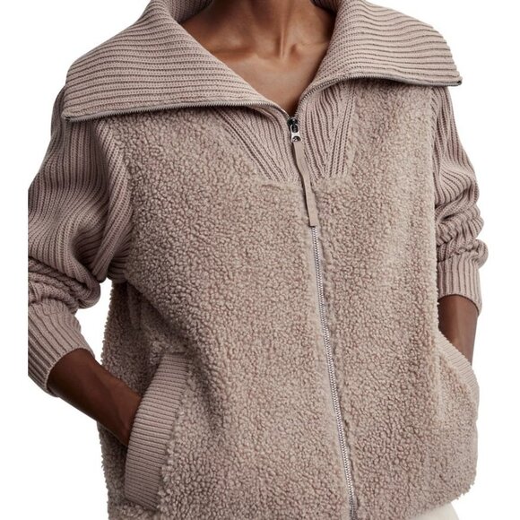 Varley Jackets & Blazers - Varley Ardley Fleece Pullover Jacket Cream Zip Quiet Luxury